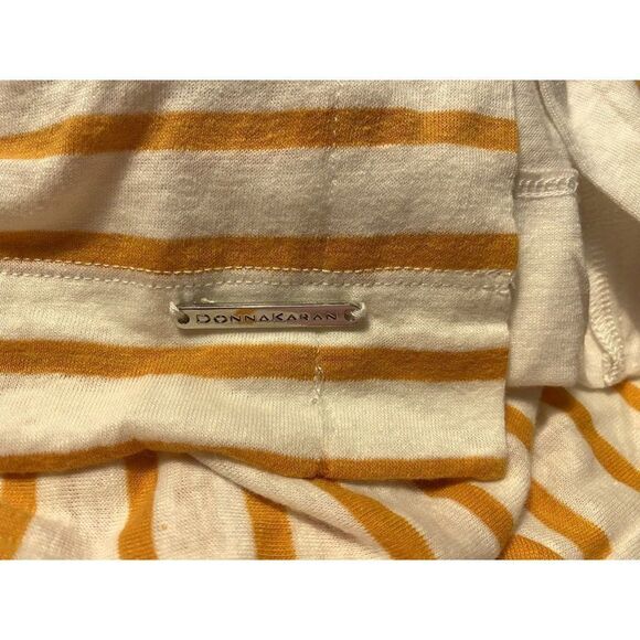 Donna Karan New York Striped Rounded Neck Long Sleeve Top Sz XL Side Vents NEW - Picture 4 of 7